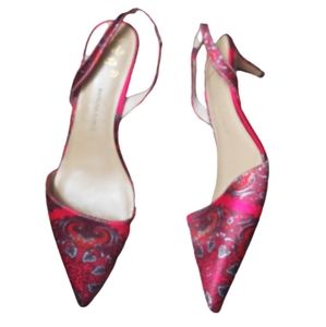 Banana Republic Red Sling Back Kitten Heels 9.5